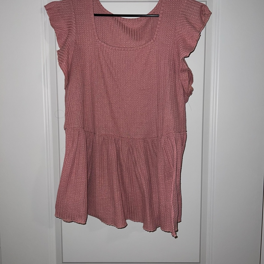 SHEIN Curve Blush Peplum Top